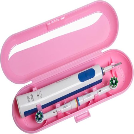 Elektrisk tandborste resefodral för Oral B & Philips Sonicare Rosa