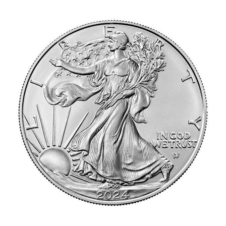 1 unssin hopeinen American Coin, loistava lyöntileima, 2024, hopeinen American Coin -matkamuistokolikko