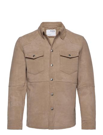 Slhmilo Suede Jkt W Ex Brown Selected Homme
