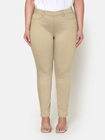 CISO - Sofia 7/8 Bukser - Sand - Curvy Slim Fit / Elastik i Taljen