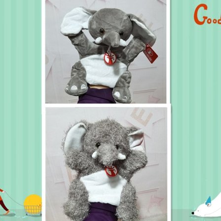 Forældre-barn interaktiv bugtalerdukke Plys Elefant