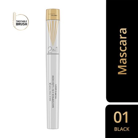 Max Factor Masterpiece 2 In 1 Lash Wow Mascara 001 Black, Makeup, Øjne, Mascara
