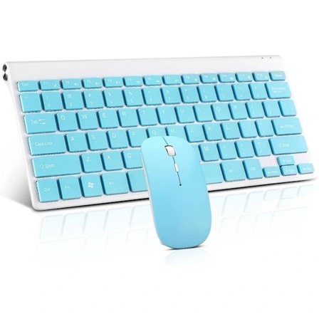 Trådløst tastatur og mus-kombination, kompakt lydløst trådløst tastatur- og musesæt 2.4G ultratyndt