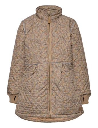 Thermal+ Girls Long Jacket Aop Outerwear Thermo Outerwear Thermo Jackets Ruskea Mikk-Line