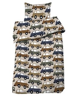 Påslakan Bilar 2-delar Beige - Redlunds