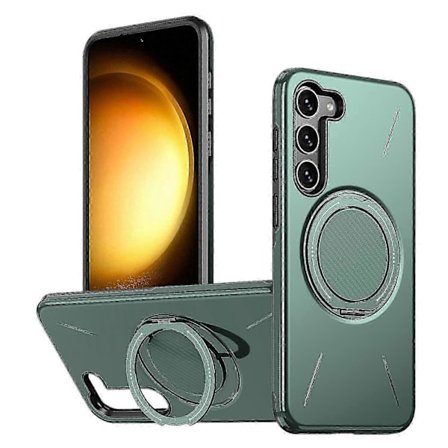 Samsung Galaxy S23 Magnetisk Etui med Roterende Støttefod, TPU + PC Beskyttende Telefoncover, Slankt Anti-Tab Etui