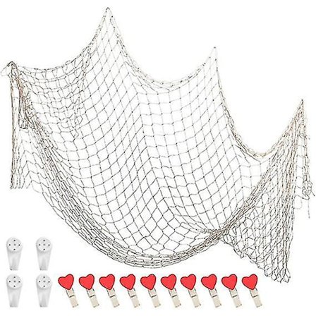 Dekorativt Fiskenet Nautisk Fiskenet Billedvisningssæt