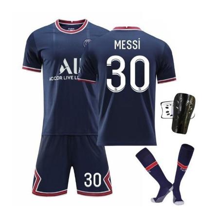 Fotbollsset Fotbollströja Messi Med Fotbollsstrumpor Och Benskyd Barn 24
