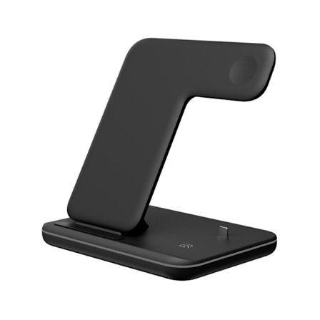 Cable Teleport Trådløs Lader Z5 3 i 1 Lader Hurtig Ladestasjon, Kompatibel med Klokke Hodetelefoner Trådløst Ladestativ - Svart