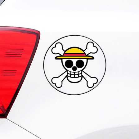 2 stk Luffy Straw Hat Pirate Decal Vinyl Sticker 4,7" x 4,7"