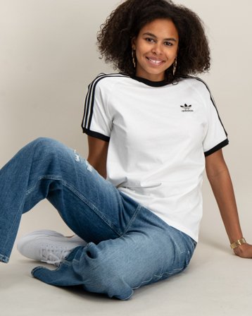 Adidas Originals 3STRIPES TEE Hvit T-skjorter Jente - Kids Brand Store