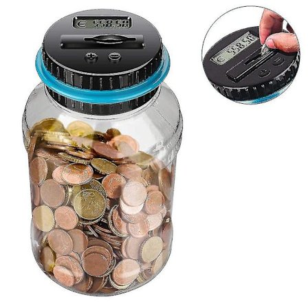 Digital Tellende Pengeskål, Stor Spargris, Spargris For Barn, Spargris Digital Tellende Myntboks, Pengesparingsskål, Rommer Over 800, Drevet Av 2xaa