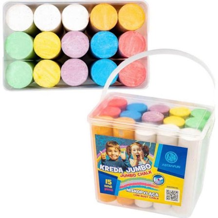 Pasteller - konstkrita Astra trottoarkrita, tjock, gigantisk hink, lite dammiga, 15 stycken