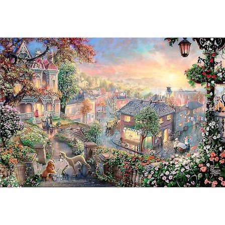 1000 brikker puslespil til voksne - Genbrugsmateriale - Puslespil til afslapning og meditation - Lille by