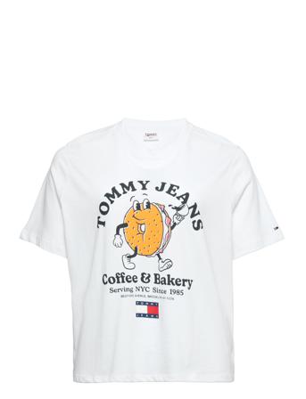 Tjw Crv Reg Tommy Bagels Ss T-shirt Top Hvid Tommy Jeans