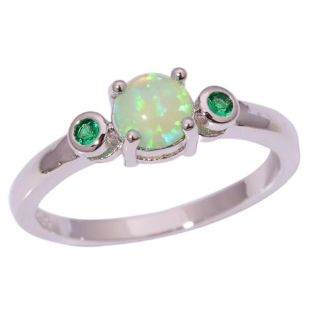 Sølvbelagt RING med ildopaler