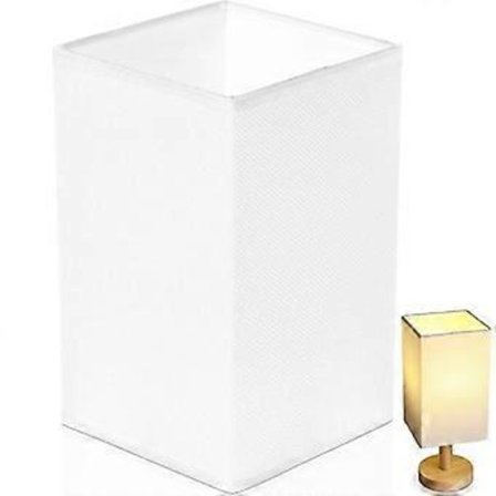 Hvit Lampeskjerm i Stoff og Jern for E27 Sokkel, 12x12x20 cm, Geometrisk Design, Støvbeskyttelse, Varm Atmosfære