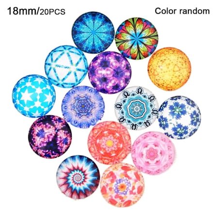 20 stk trykt glas cabochons Swirl glas cabochons 18MMCOLOR