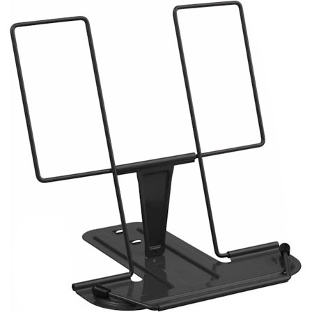 Metal Læsestativ, Foldbart Læsestativ, Multifunktionelt, Justerbart Bærbart Metal Bogholder, til Tablet, e-Reader, Kogebøger, Encyklopædier m.m.