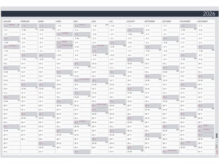 BURDE Väggkalender 2026 Väggblad Elegant 980x680mm - Lyreco - Almanackor och kalendrar - Väggkalendrar - Väggblad