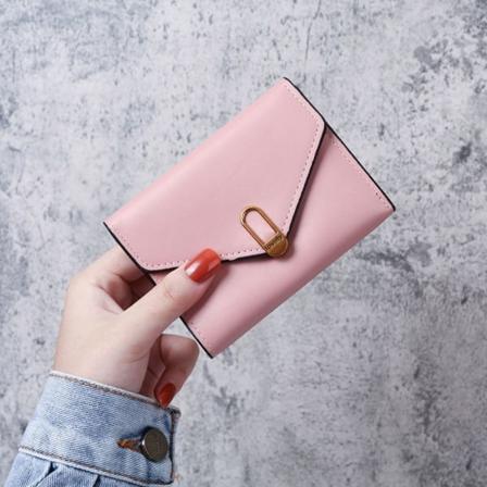 Trefoldet kort lommebok pengeveske ROSA Pink