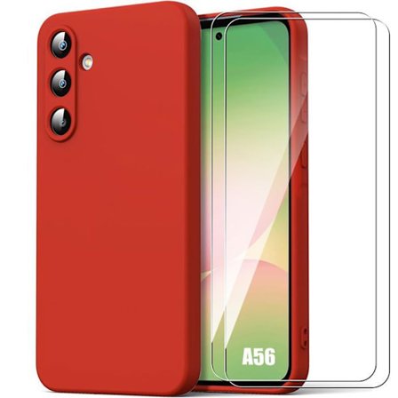Beskyttelsescover - BOOLING - til Samsung Galaxy A56 5G - Blødt Silikone - Stødabsorberende - Rød