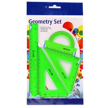 4 stk. Matematik Geometri Sæt Lineal Tegneværktøjer Stationery Skole Kontorartikler