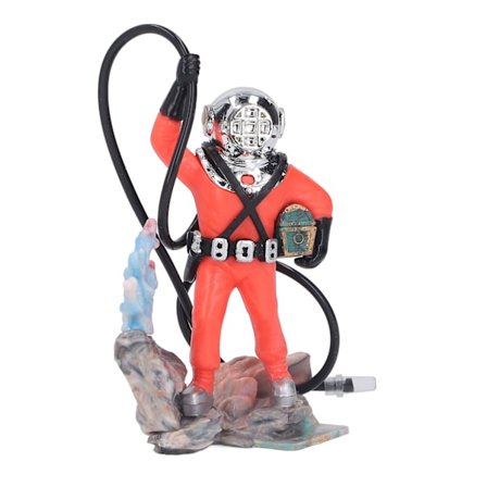 Air Action Luftning Dykare Aquarium Dekoration Utsökt Diver Fish Tank Ornament för Aquarium Fish Tank Röd