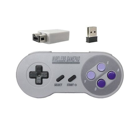 Trådløs 2.4G spillkontroller Gamepad Joypad Joystick Kompatibel for SNES Mini PC NS Switch 2 Fargeknapper