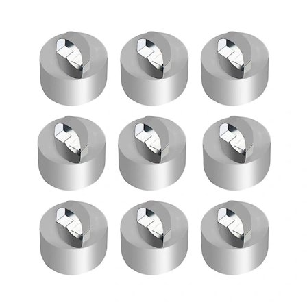 9-pak Kakering, 8 cm Rund Rustfrit Stål Ringform til Madlavning med Trykplade, Lille Rund