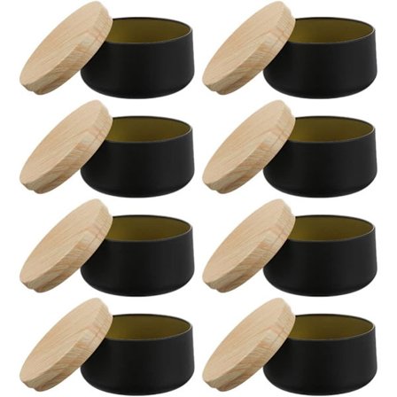 Lysglas 8 Blydåse Lysglas Med Trælåg 8 Ounce Blydåse Lysglas Metal Tomme Lysglas Til Lysfremstilling