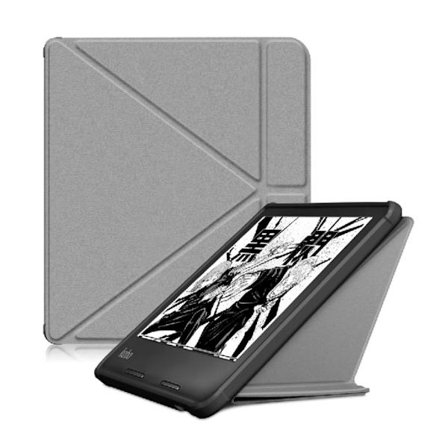 Etui til Kobo Libra 2 (Model: N418), med Origami Stand & Auto Væk/Sov (Grå)