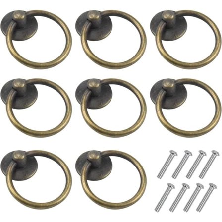 Vintage Skuffehåndtak i Sink Legering, Runde Skapknotter, 10 stk, Antikke Kjøkkenskap Dørhåndtak, Kompatible med Ulike Merker