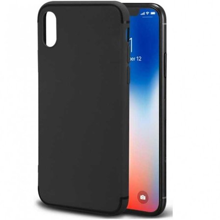 iPhone XS Ultra tynd gummibelagt mat sort Shell Shick