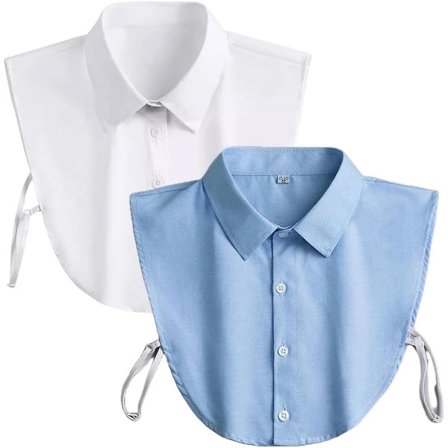 2 stk - Blusekrage Dame - Skjortekrage - Løs krage - Blusekrage - Falsk løs krage