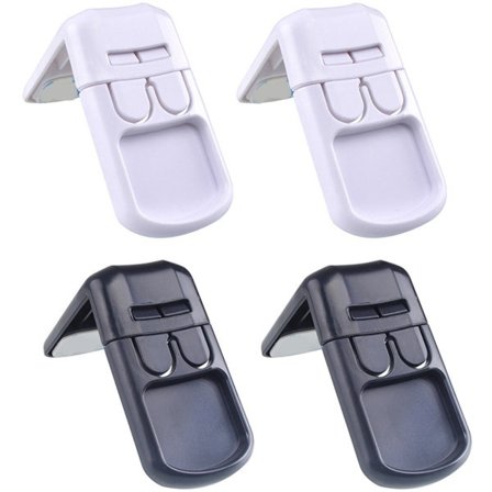 4-delt sikkerhetsskaplås Barnesikring Multifunksjonell barnelås Skapsikkerhet Barneskaplås Selvklebende barnelås Baby Hvit Svart