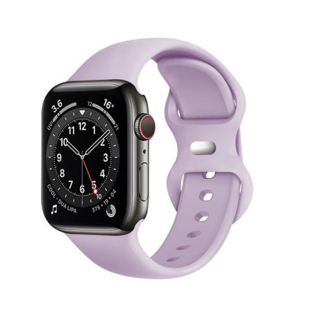 Silikon sportband för Apple Watch Series Se 6 5 4 3 21 44mm 40mm Smart Armband Klockband Pin Tuck Strap on iWatch 6 38mm 42mm 7 Lavender 38MM or 40MM