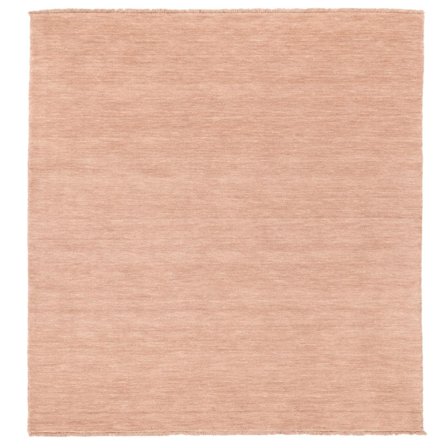 Plain (Single Colored) Large Handloom Fringes Rug - Terracotta 250X250 Wool, Modern Style