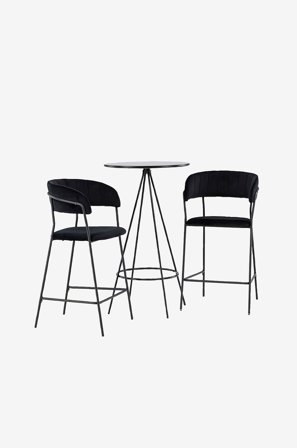 Venture Home - Matgrupp Bistro med 2st stolar Lui - Svart - Matgrupper - Från Homeroom