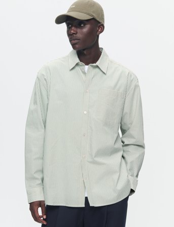 WOOD WOOD Wwday Striped - Green - XL