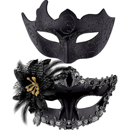 Par Venetian Mask Masquerade Mask Kvinde Blonder Venetian Mask til Kvinde Mand Masquerade Fest