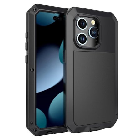 iPhone 15 Pro Heavy Duty Robust Hybrid-fodral Skal + härdat glas