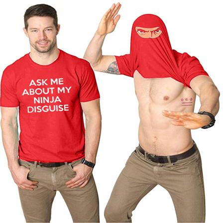 Ninja-asu T-paita Karate Martial Arts Tee Top - Lapsille ja Aikuisten Punainen Red 2XL