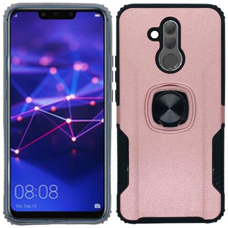 Huawei Mate 20 Lite - Praktiskt Skal med Ringhållare Roséguld