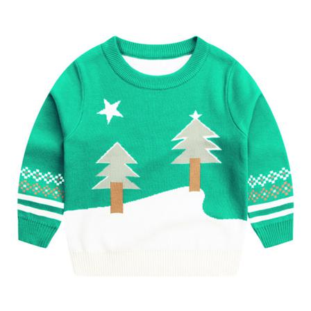 Toddler Jultomten Print Stickade Tröjor Långärmad Pullover