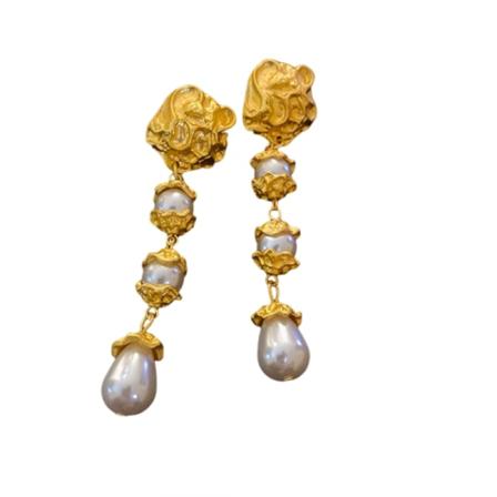 Faux Pearl Drop Örhängen 1 Par Flerfärgad