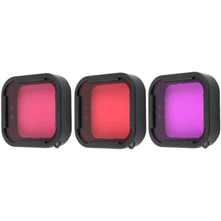 Sæt med 3 dykkerfiltre til GoPro Hero 5 6 7 Black Super Suit Div