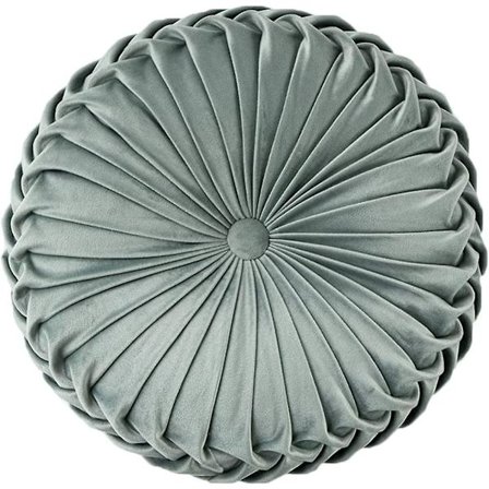 Dekorativt 3D-pumpa runt sammetskudde för soffa säng stol golv 15x15, ljusgrön