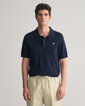 GANT Uomo - Maglia a polo in cotone strutturato - Taglia S - - Uomo - Knitwear