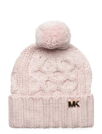 H Ycomb Cable Cuff Hat With Self Pom Accessories Headwear Beanies Rosa Michael Kors Accessories*Betinget Tilbud